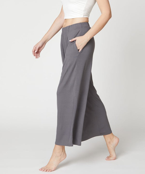 BAMBOO WIDE PANTS ANKLE LENGTH Fabina   