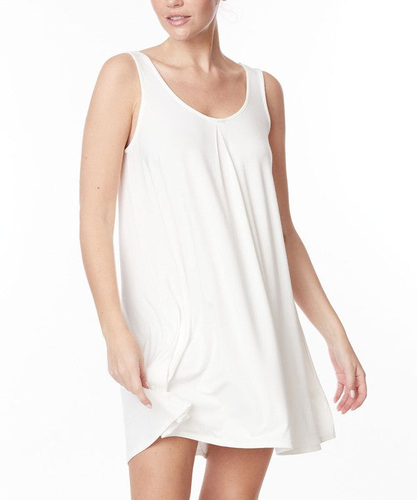 Bamboo Pajama Casual Cami Dress Fabina IVORY S 