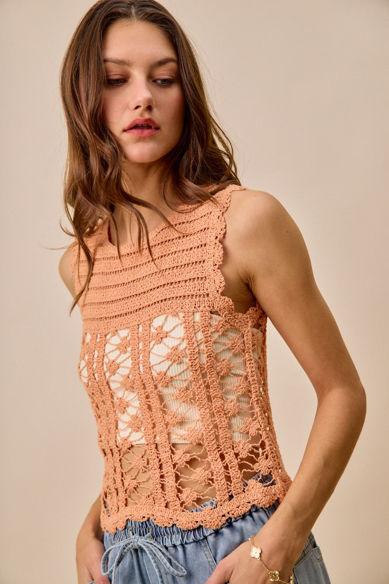 Crochet Knitted Lace Sweater Tank Top So Me