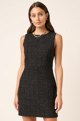 Tweed Sleeveless Mini Dress Mittoshop Black S 