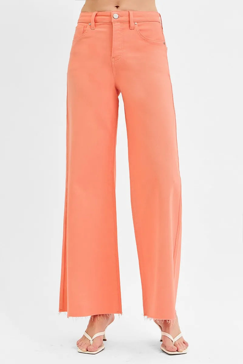 Tummy Control High Rise Wide Leg Palazzo Jeans With Plus Size Risen