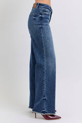 Raw Hem Mid Rise Jeans Judy Blue