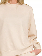 Scuba Long Sleeve Sweatshirt and Shorts Set ZENANA