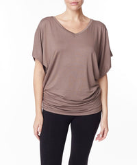 Bamboo Dolman Sleeve Tunic Top Fabina MOCHA S 