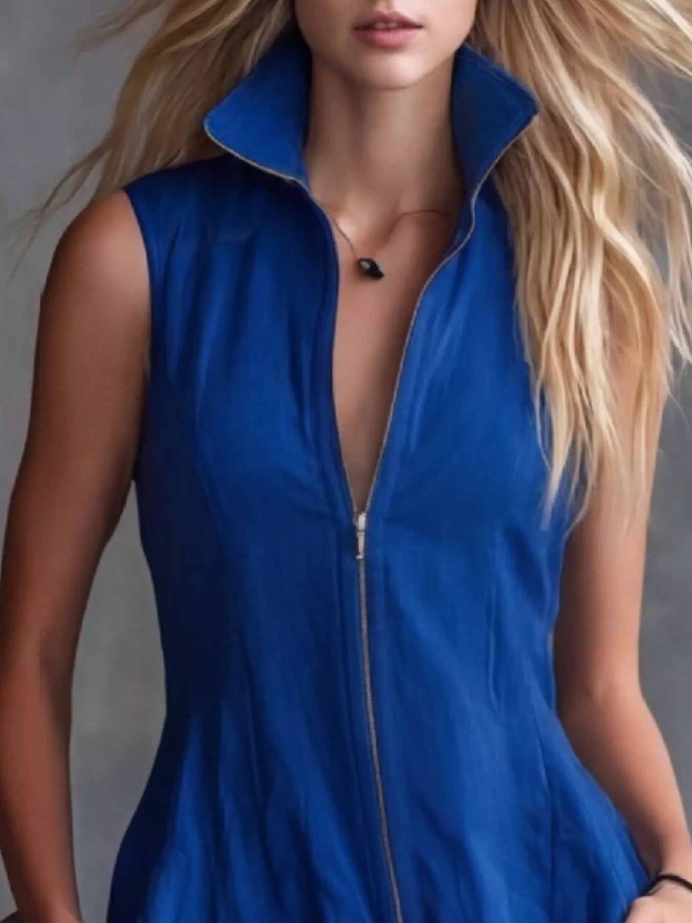 Full Size High-Low Ruffled Zip Front Dress Plus Size Simmer & Fay