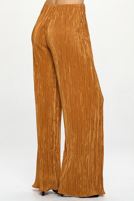 Caramel Plisse High Waist Pants Renee C.   