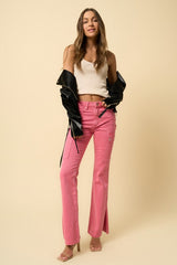 Pink Cargo Slit Slim Boot Jeans Denim Lab USA DUSTY PINK 1 