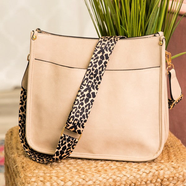 Crossbody Leopard Strap Bag Dani & Em Cream 1 