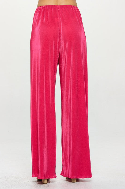 Fuchsia Plisse High Waist Pants Renee C.   