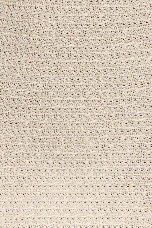 Square Neck Sleeveless Crochet Cut Out Midi Dress LE LIS   