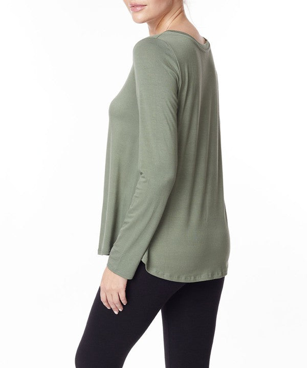 Bamboo Classic Long Sleeve Relaxed Top Fabina   