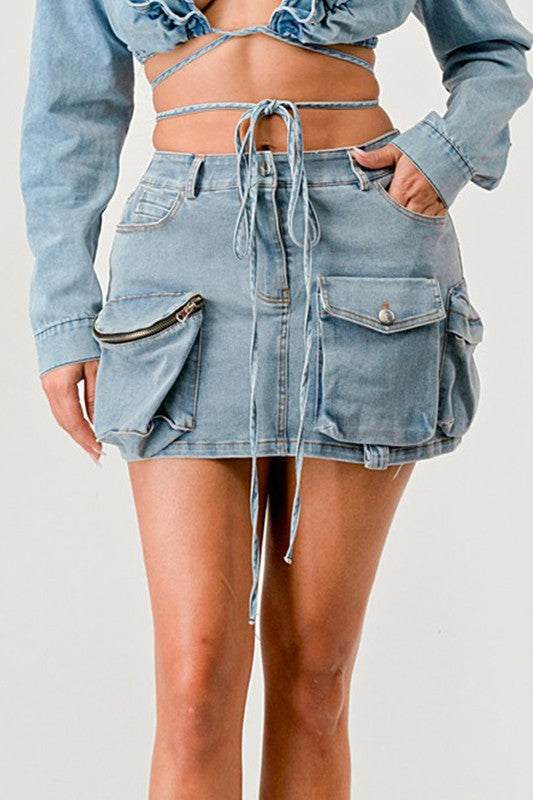 Denim Daze Wrap Skirt Athina DENIM S 