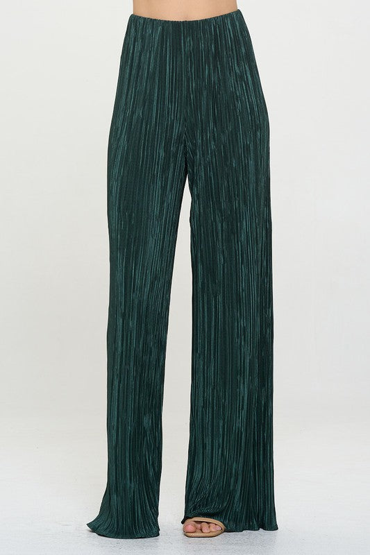 Green Plisse High Waist Pants Renee C. OL S 