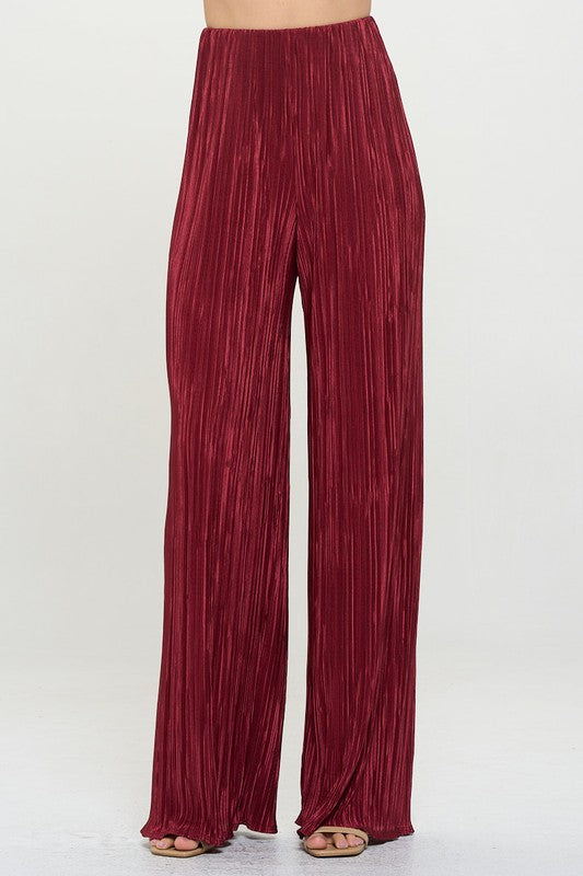 Red Plisse High Waist Pants Renee C. RD S 