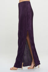 Purple Plisse Maxi Skirt with Slit Renee C.   