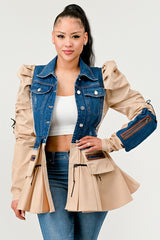 Peplum Panache Denim Jacket Athina   