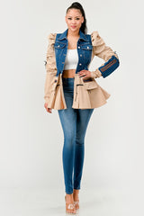 Peplum Panache Denim Jacket Athina   