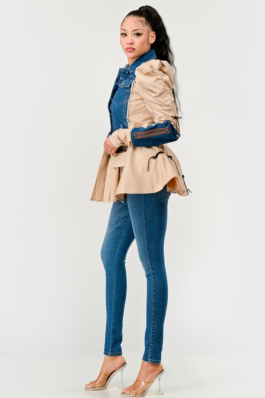 Peplum Panache Denim Jacket Athina   