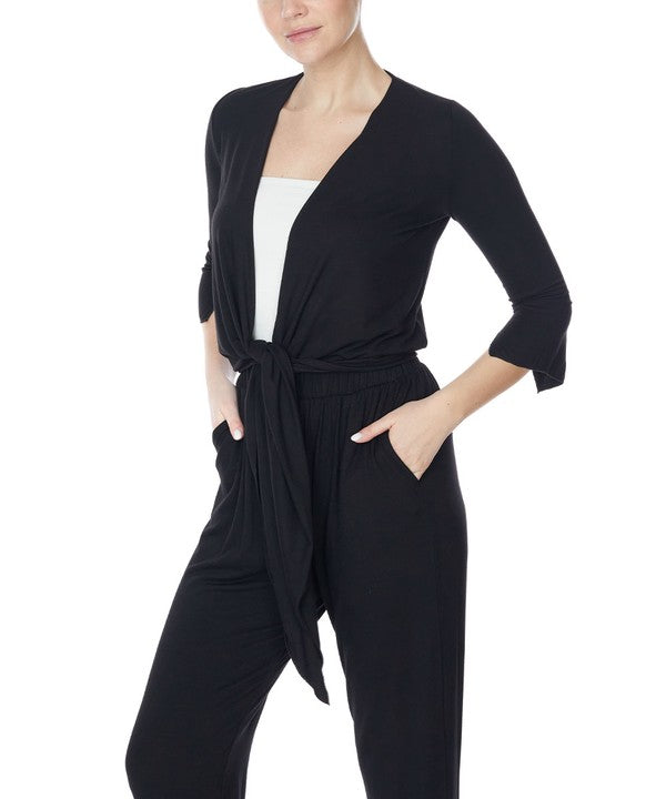 Bamboo Yoga Shrug Cardigan Fabina BLACK S 