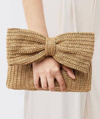 Bow Clutch Woven Purse Miss Sparkling   