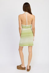 Glitter Yard Back Tie Halter Dress Emory Park   