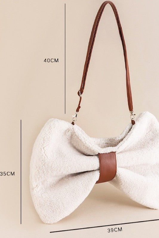 Plush Bow Shoulder Bag Miss Sparkling   