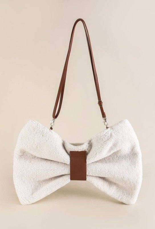 Plush Bow Shoulder Bag Miss Sparkling   