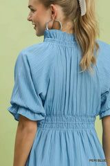 Ruffle V-Neck Midi Dress Umgee