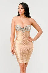 Gilded Glamour Strapless Bodycon Dress Athina   