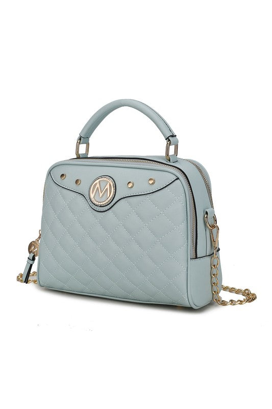 Samira Quilted Satchel Bag by Mia K MKF Collection by Mia K Seafoam One Size 