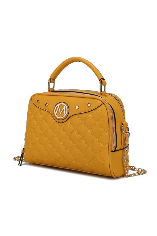 Samira Quilted Satchel Bag by Mia K MKF Collection by Mia K Yellow One Size 