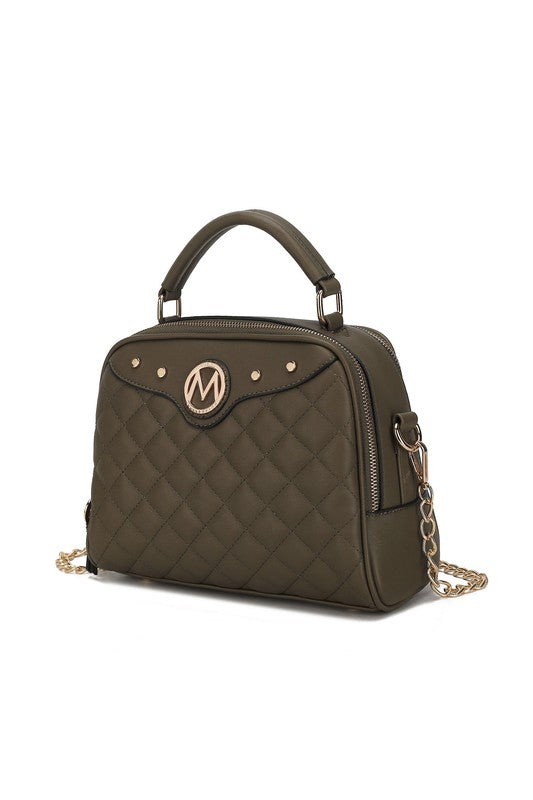 Samira Quilted Satchel Bag by Mia K MKF Collection by Mia K Olive One Size 