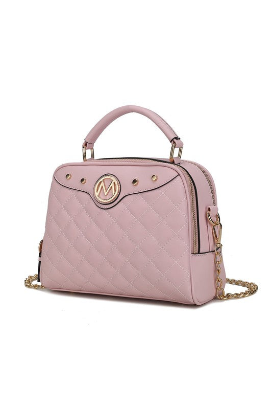 Samira Quilted Satchel Bag by Mia K MKF Collection by Mia K Pink One Size 