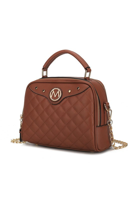 Samira Quilted Satchel Bag by Mia K MKF Collection by Mia K Brown One Size 