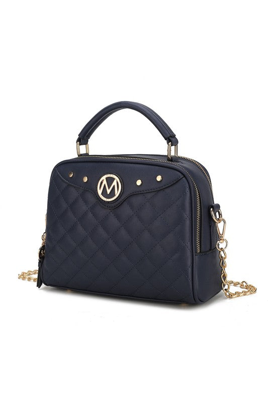 Samira Quilted Satchel Bag by Mia K MKF Collection by Mia K Navy One Size 