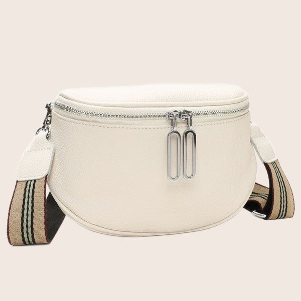 Jensyn Genuine Leather Sling Crossbody Bag Dani & Em Cream 1 