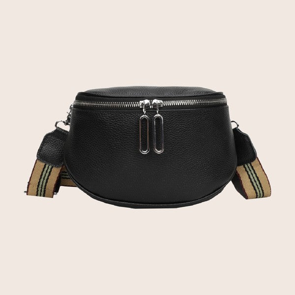 Jensyn Genuine Leather Sling Crossbody Bag Dani & Em Black 1 