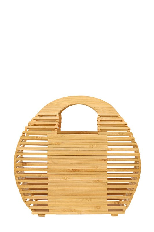 Bamboo Ark Hand Round Shape Bag ICCO ACCESSORIES BIEGE OS 