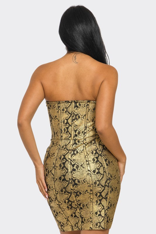 Serpentine Glamour Bodycon Strapless Dress Athina   