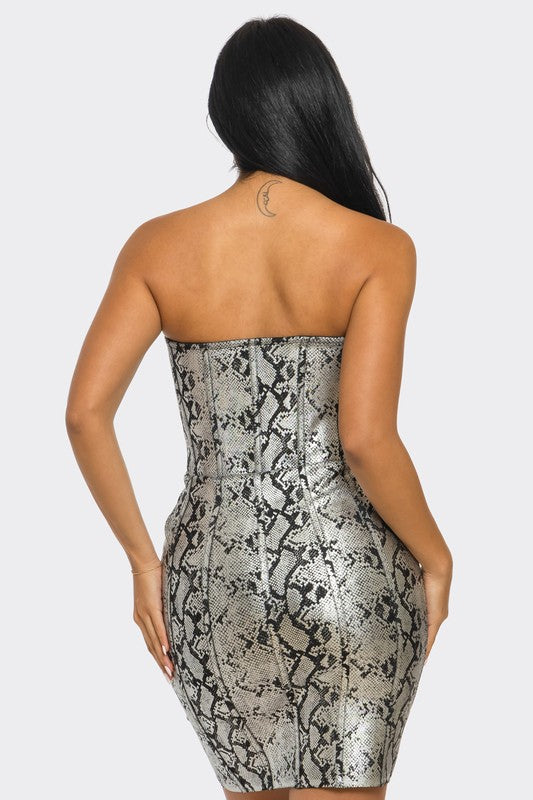 Serpentine Glamour Bodycon Strapless Dress Athina   