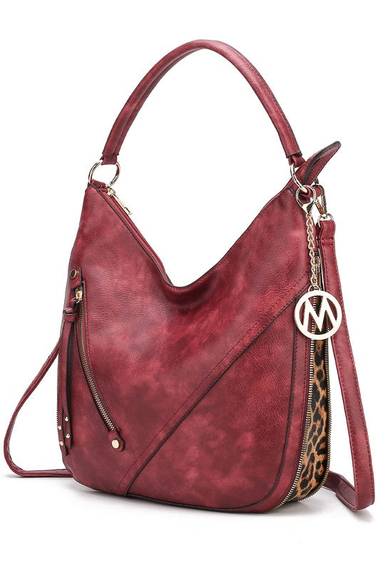 Lisanna Hobo Shoulder Bag by Mia K MKF Collection by Mia K Burgundy One Size 