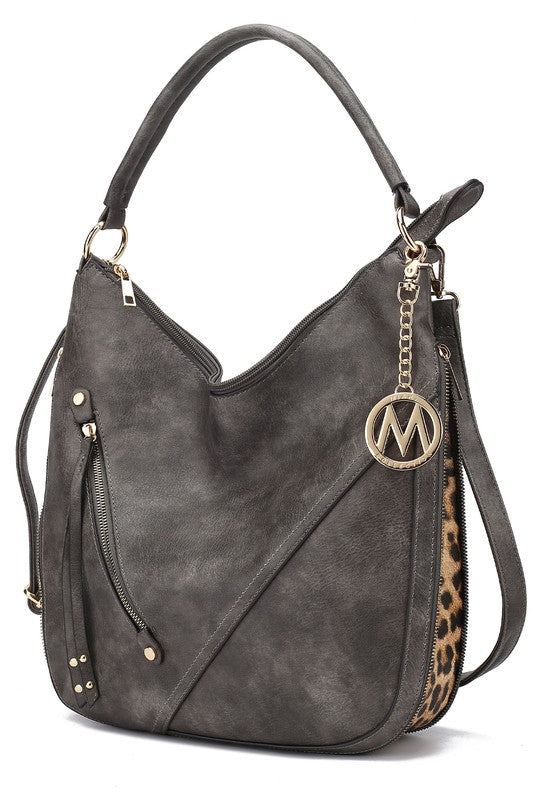 Lisanna Hobo Shoulder Bag by Mia K MKF Collection by Mia K Charcoal One Size 