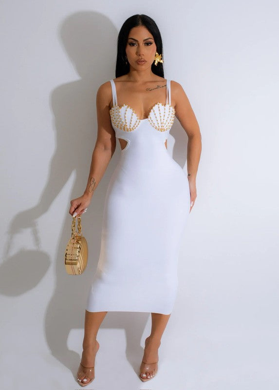 Bandage Shell Cutout Midi Dress Athina WHITE S 