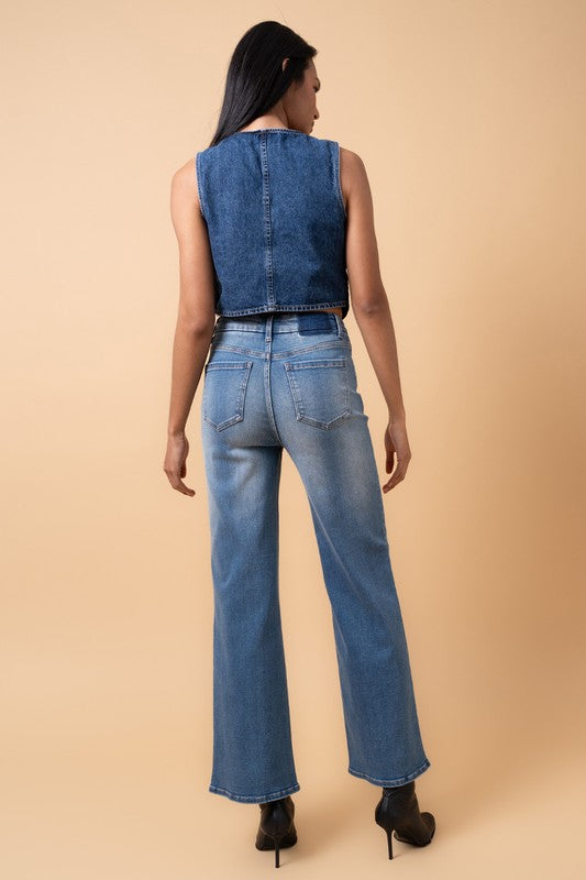 High Rise Relaxed Wide Leg Jeans Insane Gene   