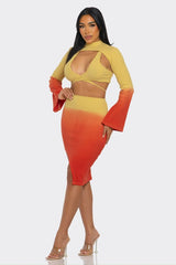 Sunset Aura 3 Piece Cutout Asymmetrical Set Athina   