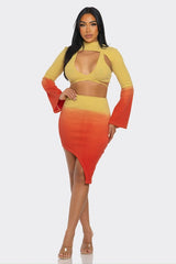 Sunset Aura 3 Piece Cutout Asymmetrical Set Athina   