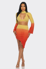 Sunset Aura 3 Piece Cutout Asymmetrical Set Athina   