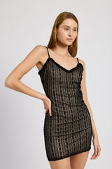 Lace Ruffle Bodycon Mini Dress Emory Park   