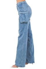 Cargo Style Denim Pants By Claude   