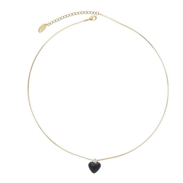 Eternal Elegance Heart Pendant Necklace SOCALI Black OS 